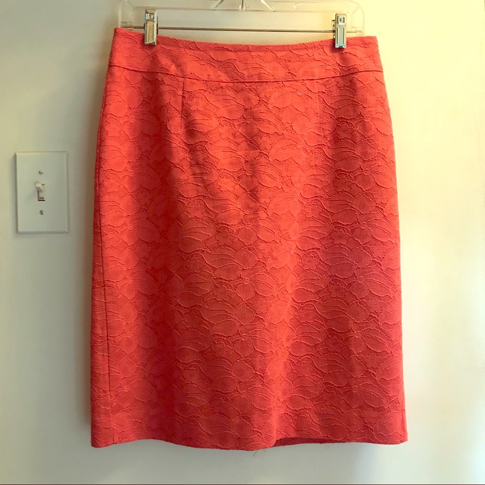 *3/$20* Banana Republic Coral Floral Jacquard Pencil Skirt